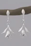 Placeholder: earrings n white gold engraved with lily flower