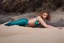 Placeholder: hyper realistic, full body shot of scarlett johansson on beach, Procreate, studio quality, professional, realistic, photo, 8k, ISO 80, depth of field, soft focus, vignetting,whimsical, detailed