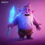 Placeholder: gnome farytales creature, blue and pink lights pixar style