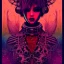 Placeholder: beautiful punk girl, hyper detailed, hyperdetailed, intricately detailed, illustration by <kilian eng>, purple tones, darkred tones,