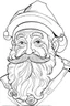 Placeholder: coloring page for kids, santa cluas light, cartoon style, thick outline, low details, no shading, no color