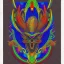 Placeholder: alien rooster deep colors kente