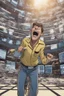 Placeholder: A 3d animated guy screaming with joy as the stock market climbes, 8k, highly detailed