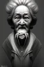 Placeholder: A brutishly ugly old woman in greyscale