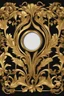 Placeholder: Gold art deco delicate picture frame on a black background