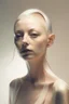 Placeholder: Portrait, woman, no air, creamy colors, futuristic, no hair