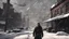 Placeholder: Escape from Tarkov a solo man in a city with snow falling