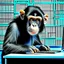 Placeholder: Computer Hacker Monkey. NFT Pixel Art