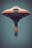 Placeholder: in 1976 a minimalist ALIEN spaceship for a top down view, 2D, asset shooter, video game , pixel art