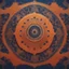 Placeholder: Hyper Realistic Sufi Whirling with golden & Maroon painted cloth Islamic Sufi Rustic Grungy orange Islamic pattern & navy-blue fog