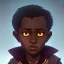 Placeholder: Portrait of a sweet dark skinned toddler warlock boy with dark hair