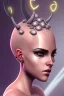 Placeholder: Her shaved head had the dark fuzz of new growth making her appear is if she were glowing with some inner light born of shadows.