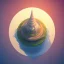 Placeholder: 100mm photo of isometric floating island in the sky, surreal coffee bean, intricate, high detail, behance, microworlds smooth, macro sharp focus, centered