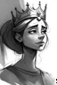 Placeholder: sketch of a young queen that is feeling giuly but trying to pretend she is brave and she can work through it