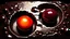 Placeholder: In a surreal and eerie dreamscape, a red fried egg on black marble slab. The dark deep colors of the surrounding environment cast dramatic shadows, while grease droplets from the egg distort and shimmer like tiny crystal pools. The dreamlike atmosphere is charged with a subtle thriller vibe, as the egg seems to pulse with a mysterious life force. The intricate veins of the marble are highlighted by a single beam of moonlight