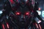Placeholder: Cyber Machine in 4k realistic cg artstyle, samurai them, neon red details, full body, apocalypse, intricate details, highly detailed, high details, detailed portrait, masterpiece,ultra detailed,best quality