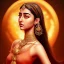 Placeholder: ananya pandey, hot rose goddess, by Mahmoud Sai, golden hour , diamonds