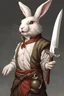 Placeholder: divine bunny with chefs knife dnd realism art adventurer