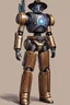 Placeholder: A Star Wars Combat Droid, Wearing Western Cowboy Clothes, Armour looks like Halo, Wearing a cowboy hat and a Cowboy Over-Coat.