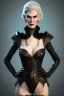 Placeholder: Carmen Dell`orifice as evil queen in black leather, leather, busty, cleavage, angry, stern look. character design by cory loftis, fenghua zhong, ryohei hase, ismail inceoglu and ruan jia. unreal engine 5, artistic lighting, highly detailed, photorealistic, fantasy