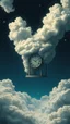 Placeholder: A TIME MACHINE WITH clouds RUNNING FROM IT TO THE HEAD