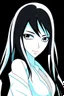 Placeholder: A brunette girl, in the style of Tite Kubo's Bleach