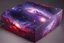 Placeholder: beautiful paintings of purple space, galaxies on red rectangular box, very realistic