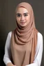 Placeholder: a muslim woman, fair skin, Malay race, standing posture, young executive