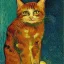 Placeholder: Portrait of a cat by Van Gogh