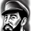 Placeholder: Fidel Castro dibujo anime blanco y negro