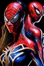 Placeholder: spiderman and spiderwoman across the spider-vers. Maximum detail, power colors