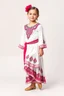 Placeholder: simple background, full body of very pretty little girl in azeri dance costum and with dance shoes,in relax pose