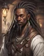 Placeholder: african american dungeons and dragons tavern owner male with dreadloks