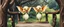 Placeholder: transcendent sacred geometry embroidered patterns, two totally symmetric fluffy angel gremlin slug nice cheerleader singing on old wooden carved bridge between trees in garden , full body portrait T-pose strong aura, oil painting and air brush, in swing