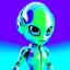 Placeholder: Alien, silver spacesuit, helmet with display, color: silver, style: futuristic Eyes: blue, lighted with blue, Space suit, with geometric decorations Helmet: Equipped with a data display. Back: Holds a set Of metal wings Coordinated and non-random colors