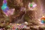 Placeholder: butterfly, sparkling, chcolate sprinkles, little tree, in castle, fountain of smarties with chocolate, waterfall, detailed, RTX, fantasy, 8K