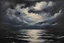 Placeholder: oil painting, dark, And the sweet ocean clouds will look down on my boat tonight