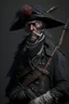 Placeholder: 70 years old victorian bloodborne soldier with a musket, bandana and scally cap