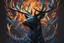 Placeholder: Beast Shadow symbiote in 8k realistic anime drawing style, neon crystal antlers deer, human model, close picture, fantasy Deer them, intricate details, highly detailed, high details, detailed portrait, masterpiece,ultra detailed, ultra quality