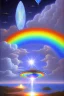 Placeholder: intergalactic very beautiful ufo rainbow futurist,mother ship pleiadien,crystal and light diamond