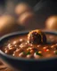 Placeholder: Meatball Soup. HD. highly detailed. 8k. 35mm, F/2.8. background blurry bokeh