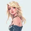 Placeholder: a popular girl, blonde, digital art, stylised