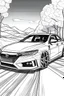 Placeholder: Outline art, no shading, full Honda Accord on the road, cartoon style, thick lines, low details, --ar 9:11