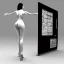 Placeholder: futuristic computer in 3d showing naked woman dali style