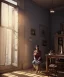 Placeholder: Realistic image, giant woman inside a house, looks out through the windows. people on the street are watching him, soft color, highly detailed, unreal engine 5, ray tracing, RTX, lumen lighting, ultra detail, volumetric lighting, 3d, finely drawn, high definition, high resolution.