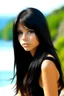 Placeholder: hot black hair teen vith bikini