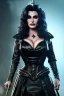 Placeholder: lisa ann as evil queen in black leather gown, cleavage, angry, stern look, unreal 5, octane render,cinema4d, dynamic lighting, dramatic lighting, 4k, redshift render, highly detailed, hyper realistic