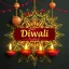 Placeholder: Diwali Celebration Decorations With Grunge Maroon And Golden Mandala Background.