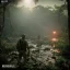 Placeholder: vietnam war. jungle. cd cover. bokeh. lens flare. warm lights. high detailed