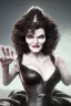 Placeholder: Rene Russo as evil queen in black leather gown, angry, busty, curvey, cleavage, unreal 5, octane render,cinema4d, dynamic lighting, dramatic lighting, 4k, redshift render, highly detailed, hyper realistic